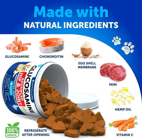 ARTULLANO - Artullano Hip and Joint Supplement for Dogs 120 Masticables - The Red Vitamin MX - Cuidado De Cadera Y Articulaciones Para Perros - {{ shop.shopifyCountryName }}