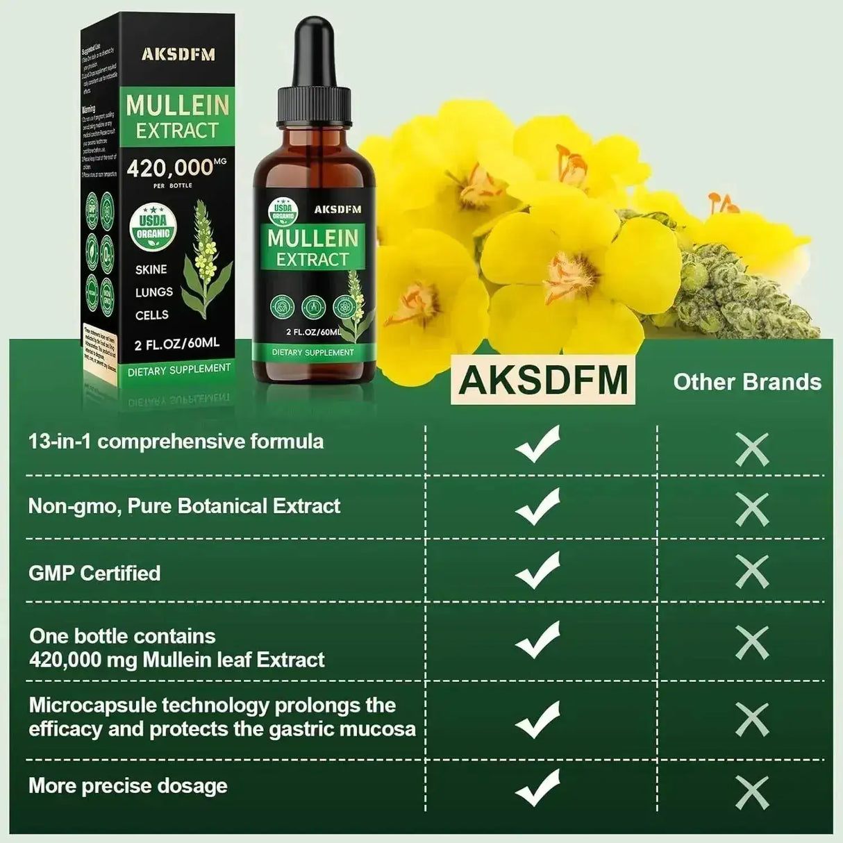 AKSDFM - AKSDFM Mullein Drops for Lung Cleanse 2 Fl.Oz. - The Red Vitamin MX - Suplementos Alimenticios - {{ shop.shopifyCountryName }}