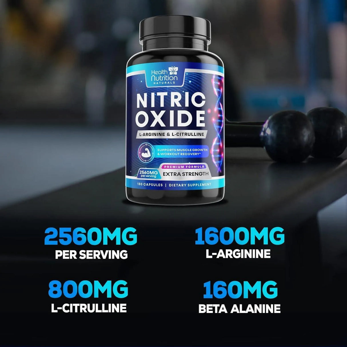 HEALTH NUTRITION NATURALS - Health Nutrition Naturals Extra Strength Nitric Oxide 180 Capsulas - The Red Vitamin MX - Suplementos Alimenticios - {{ shop.shopifyCountryName }}