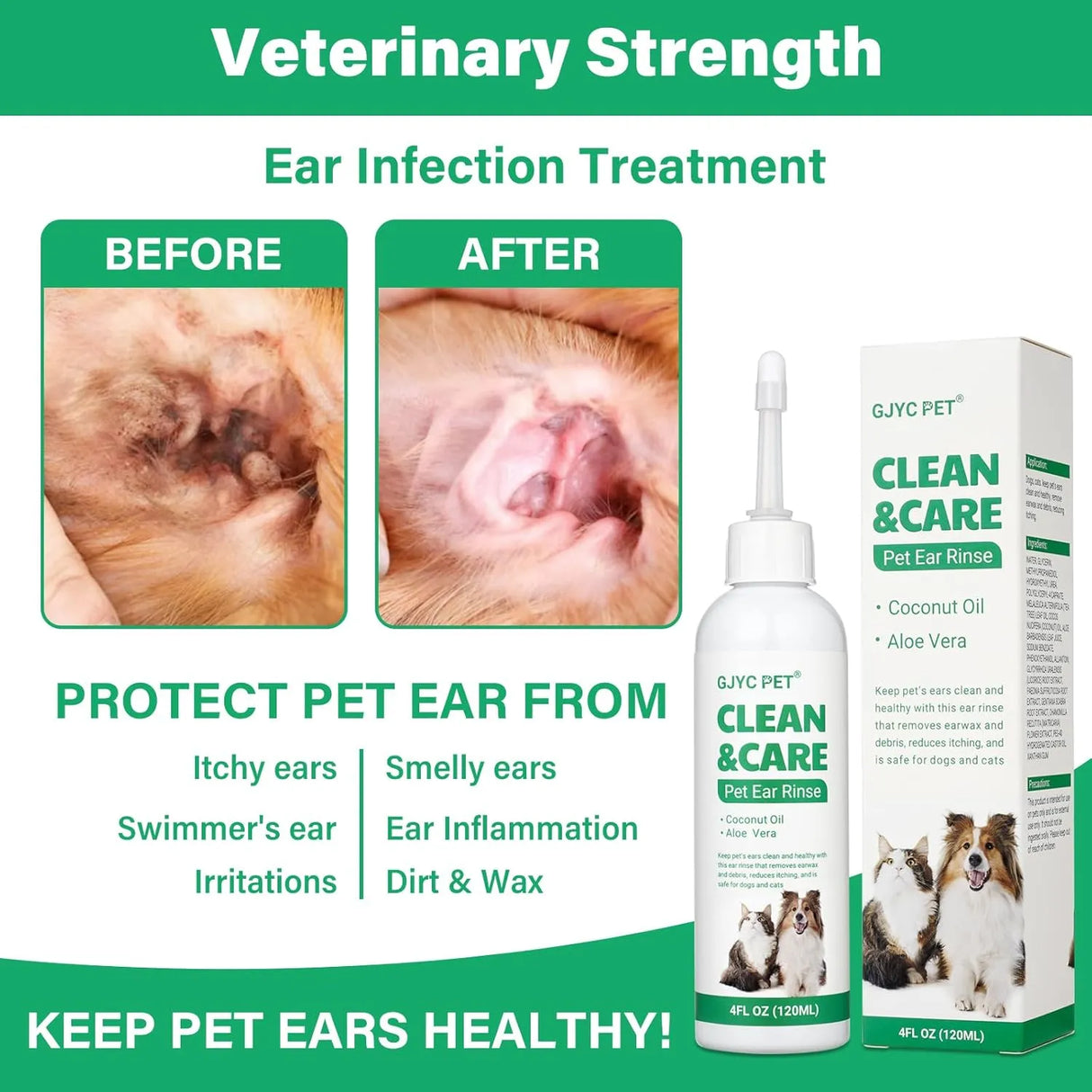 GJYC PET - GJYC PET Ear Cleaner for Dogs and Cats 4 Fl.Oz. - The Red Vitamin MX - Cuidado Del Oído De Perros - {{ shop.shopifyCountryName }}