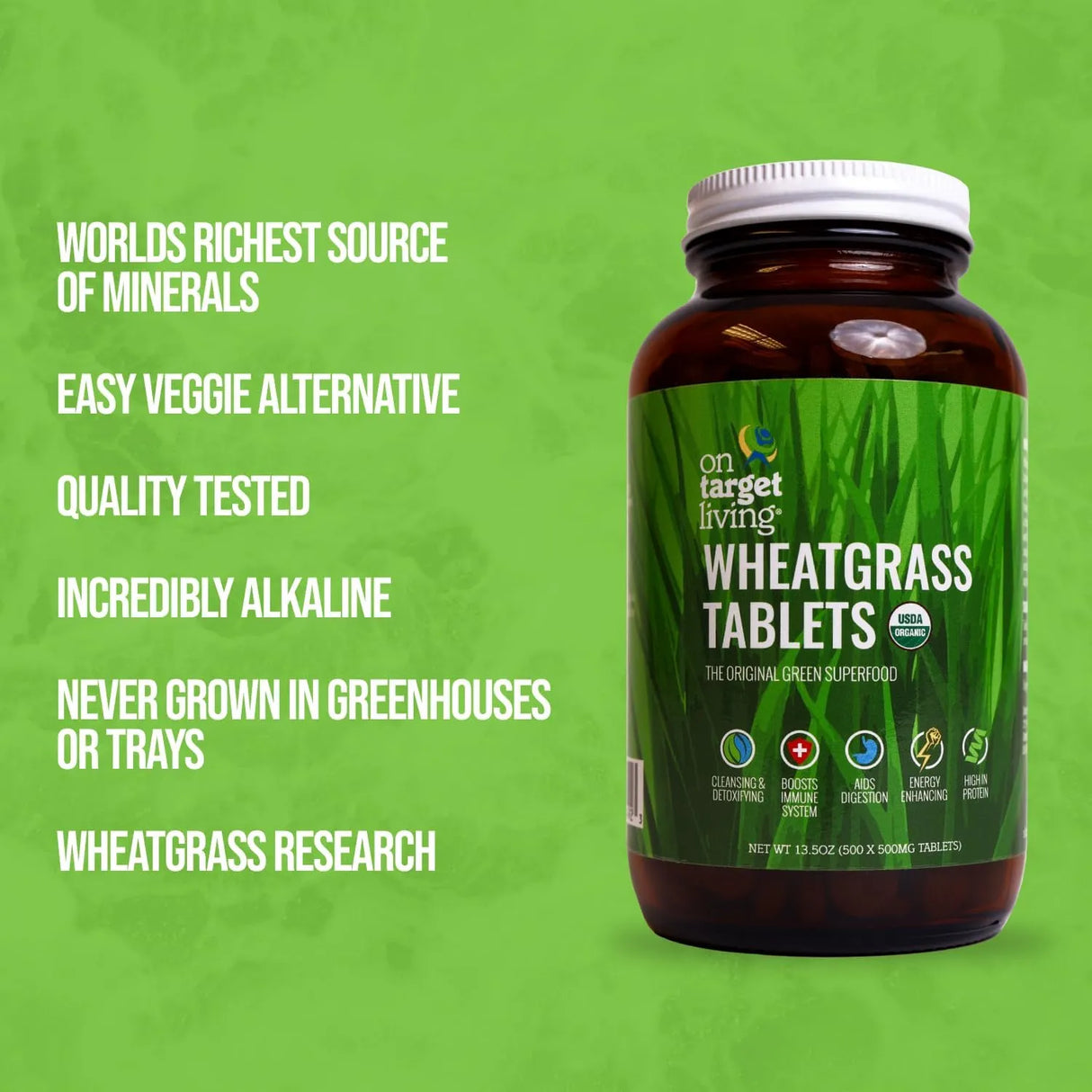 ON TARGET LIVING - On Target Living Wheatgrass 500 Tabletas - The Red Vitamin MX - Suplementos Alimenticios - {{ shop.shopifyCountryName }}