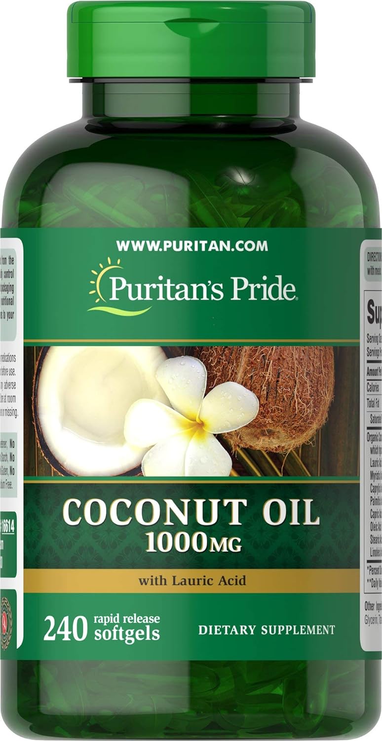 Puritan's Pride Coconut Oil 1000Mg. 240 Capsulas Blandas