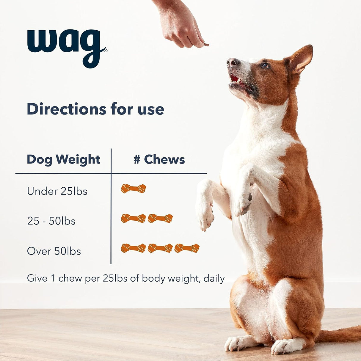 Wag Probiotic Supplement Chews for Dogs Natural Duck Flavor 90 Masticables