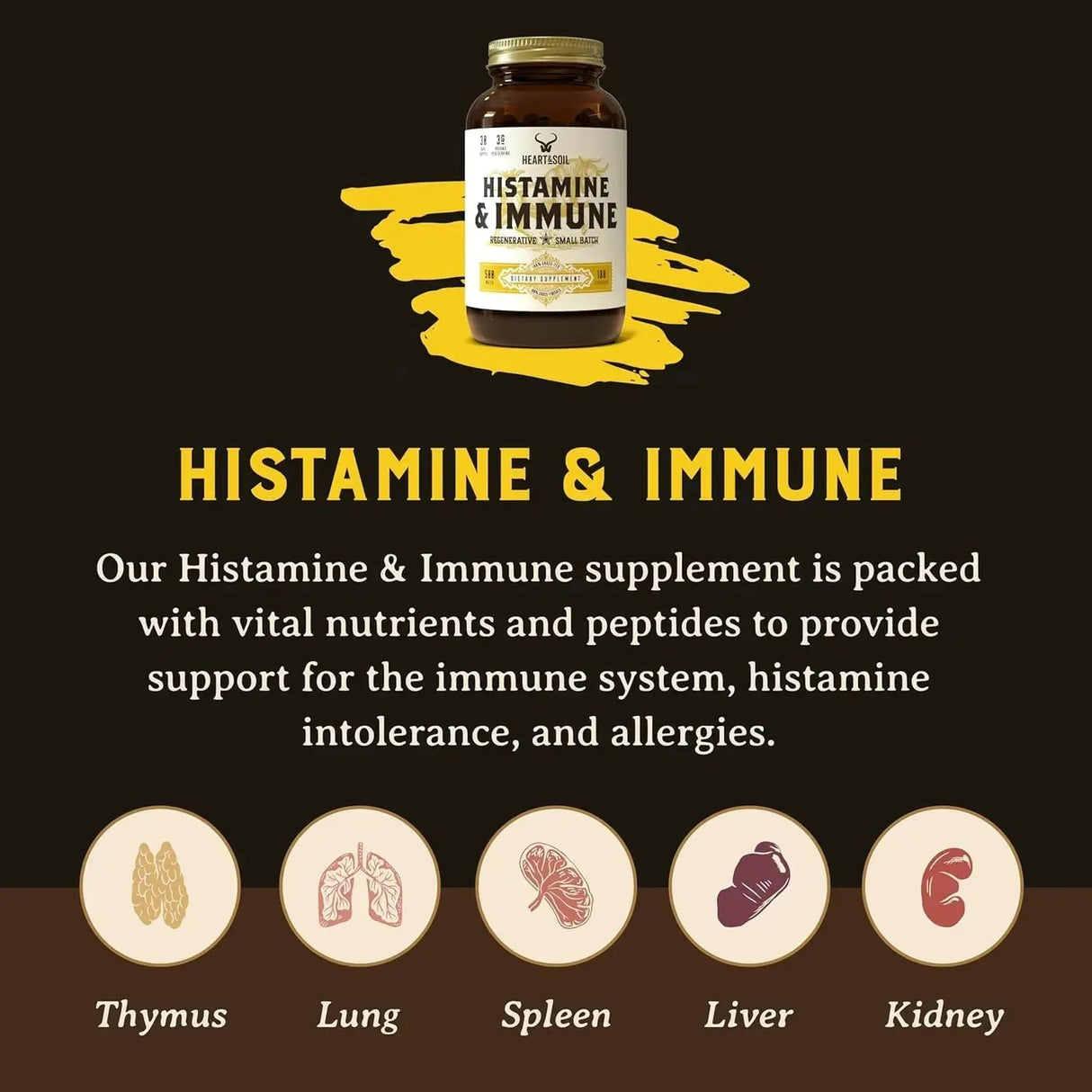 HEART & SOIL - HEART & SOIL Histamine & Immune Supplement 180 Capsulas - The Red Vitamin MX - Suplementos Alimenticios - {{ shop.shopifyCountryName }}