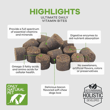 ONLY NATURAL PET - Only Natural Pet Ultimate Daily Vitamins 60 Masticables 2 Pack - The Red Vitamin MX - Multivitamínicos Para Perros - {{ shop.shopifyCountryName }}