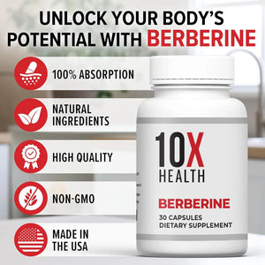 10X HEALTH - 10X Health Berberine 500Mg. 30 Capsulas - The Red Vitamin MX - Suplementos Alimenticios - {{ shop.shopifyCountryName }}