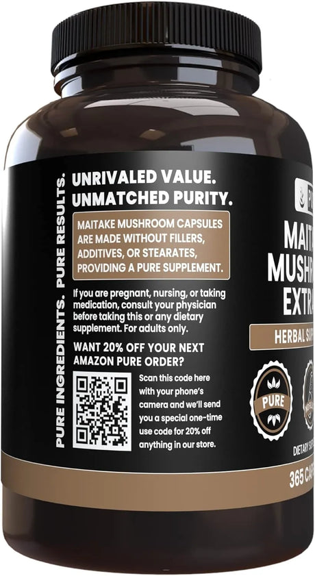 PURE ORIGINAL INGREDIENTS - Pure Original Ingredients Maitake Mushroom 365 Capsulas - The Red Vitamin MX - Suplementos Alimenticios - {{ shop.shopifyCountryName }}