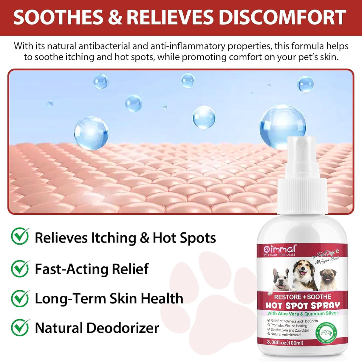 Oimmal Hot Spot Spray Treatment for Dogs 100Ml.