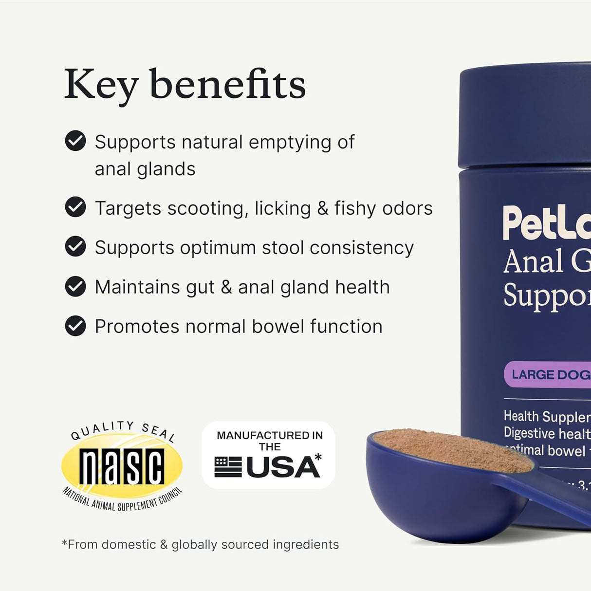 PetLab Co. Anal Gland Support Tailored Powder LARGE Dogs 90Gr.