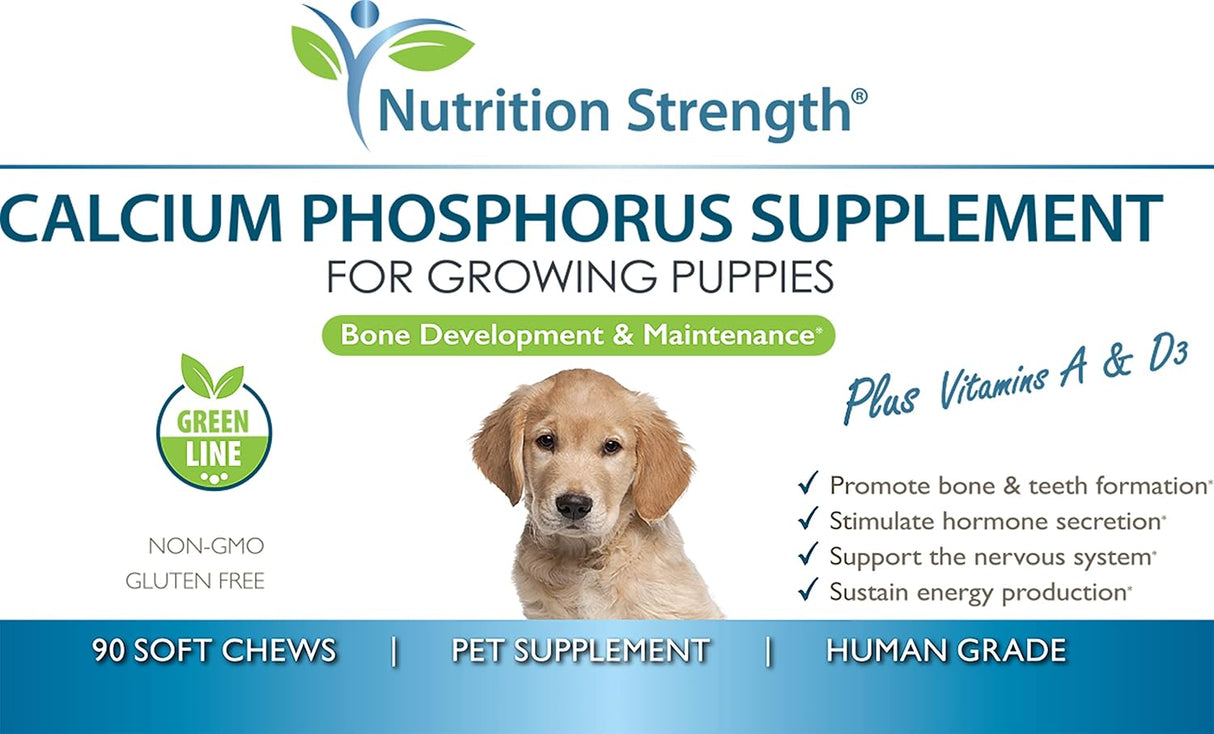 Nutrition Strength Calcium Phosphorus for Dogs Supplement 90 Masticables