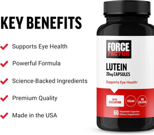 FORCE FACTOR - FORCE FACTOR Lutein and Zeaxanthin 60 Capsulas - The Red Vitamin MX - Suplementos Alimenticios - {{ shop.shopifyCountryName }}