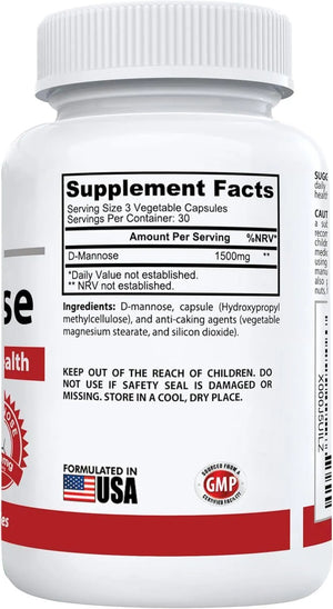 NUTRACRAFT - Nutracraft Pure D-Mannose 1500Mg. 90 Capsulas - The Red Vitamin MX - Suplementos Alimenticios - {{ shop.shopifyCountryName }}