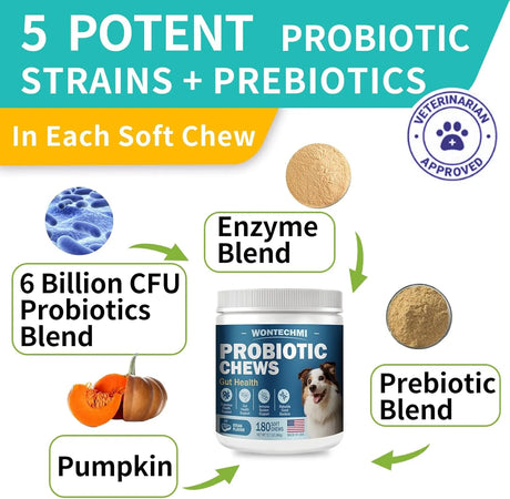 WONTECHMI - WONTECHMI Probiotics for Dogs Steak 180 Masticables - The Red Vitamin MX - Probióticos Para Perros - {{ shop.shopifyCountryName }}