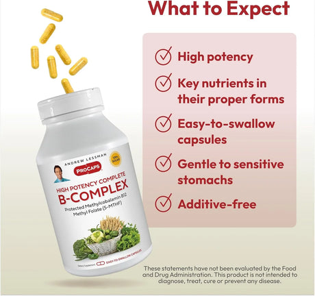 ANDREW LESSMAN - ANDREW LESSMAN High Potency B-Complex 180 Capsulas - The Red Vitamin MX - Suplementos Alimenticios - {{ shop.shopifyCountryName }}
