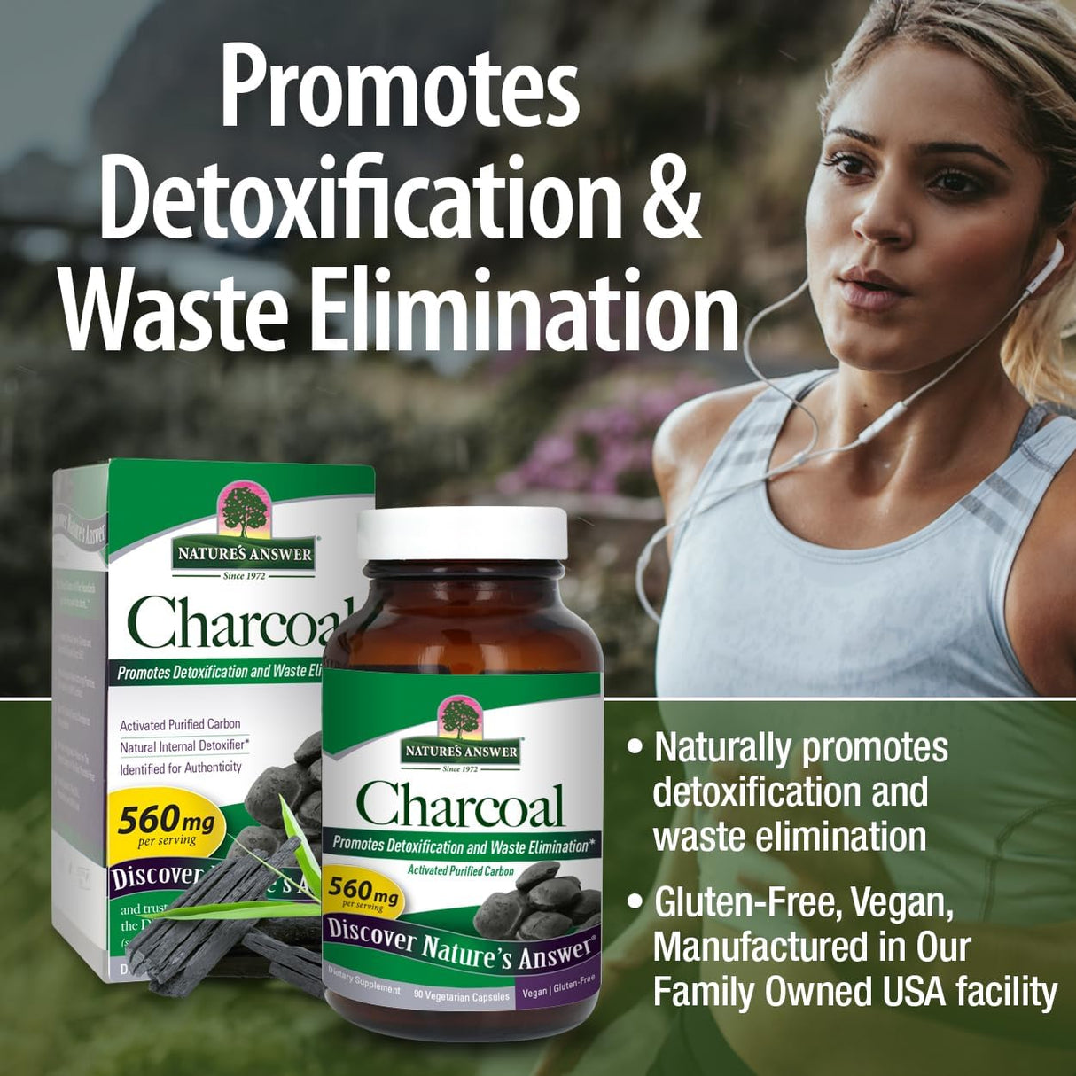 Nature's Answer Activated Charcoal 560Mg. 90 Capsulas