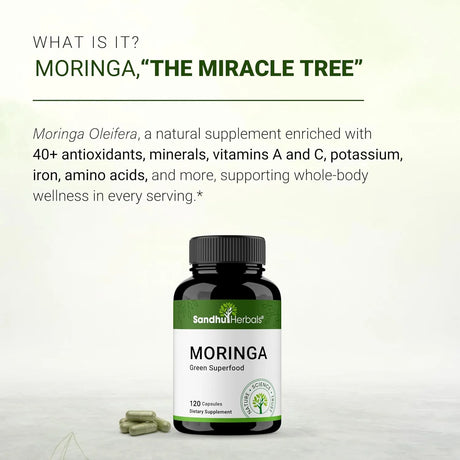 SANDHU HERBALS - Sandhu Herbals Moringa 120 Capsulas - The Red Vitamin MX - Suplementos Alimenticios - {{ shop.shopifyCountryName }}