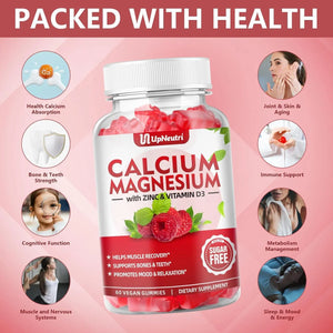 UPNEUTRI - UPNEUTRI Calcium Magnesium Zinc with Vitamin D3 Raspberry Flavor 60 Gomitas - The Red Vitamin MX - Suplementos Alimenticios - {{ shop.shopifyCountryName }}