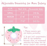 ANWA Adjustable Cat Cone Collar Soft Strawberry Large