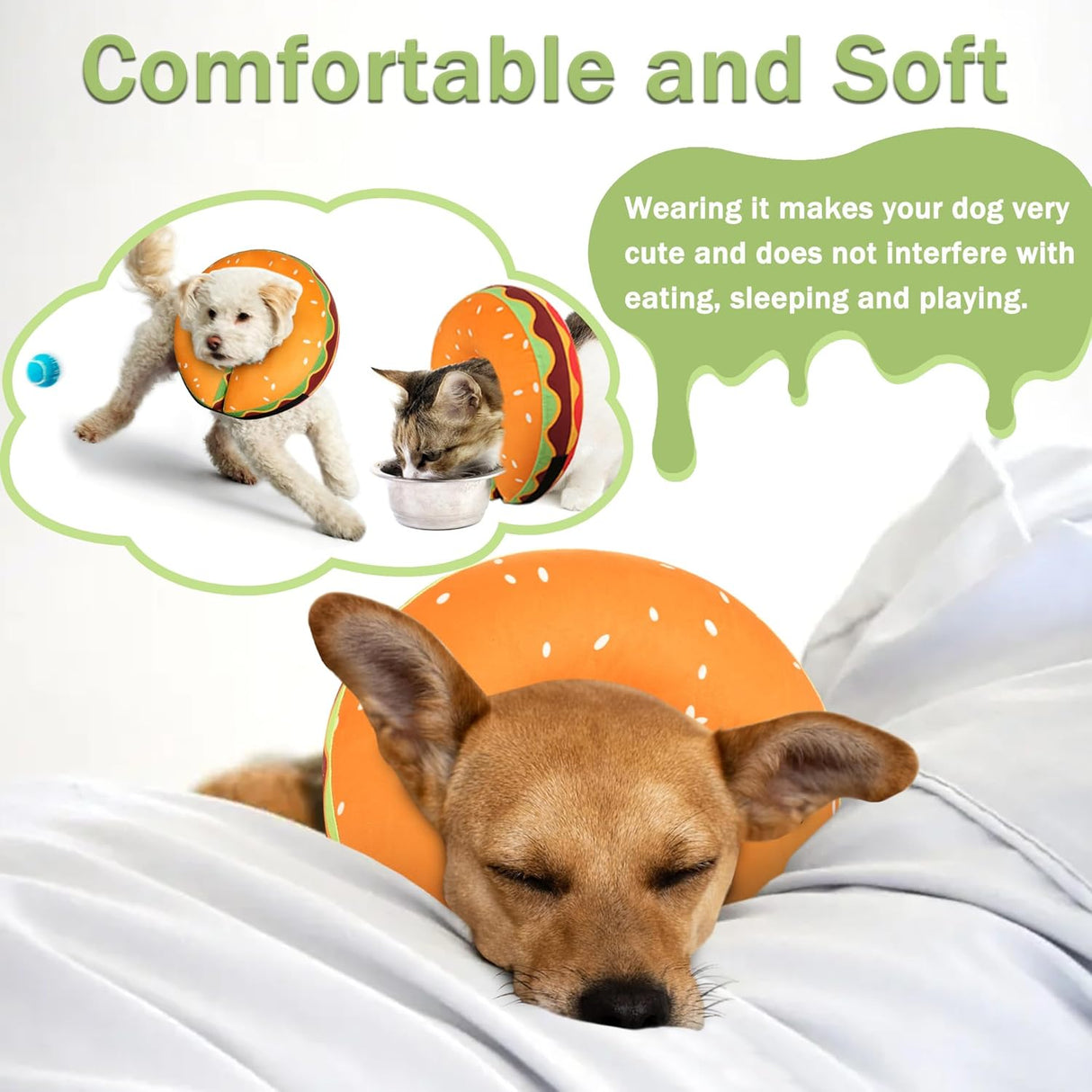 Cneo Recovery Donut Collar HAMBURGER MEDIUM
