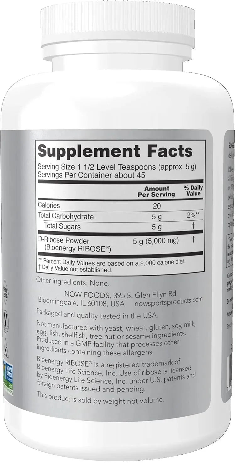 NOW SPORTS - NOW Sports Nutrition D-Ribose Powder 227Gr. - The Red Vitamin MX - Suplementos Alimenticios - {{ shop.shopifyCountryName }}