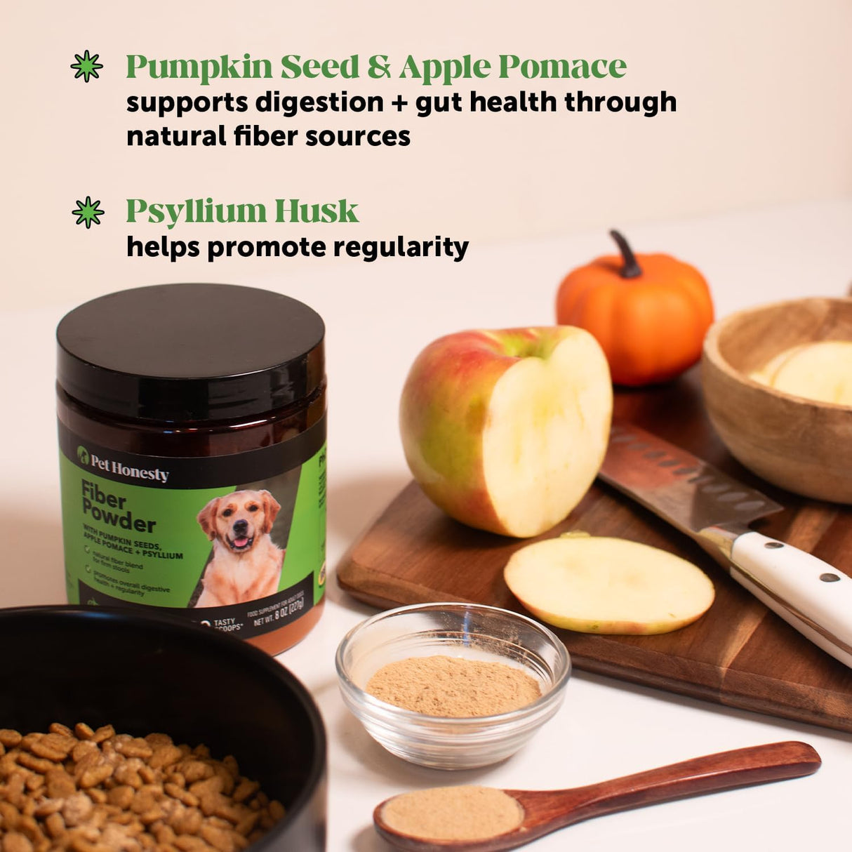 Pet Honesty Pumpkin Fiber Powder Supplement for Dogs 90 Servicios