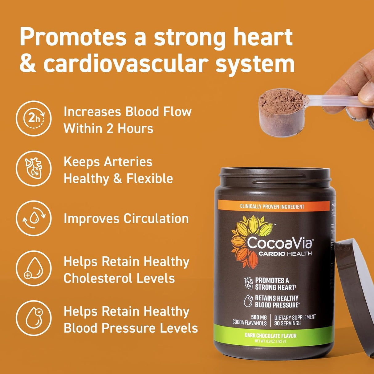 CocoaVia Cardio Health Cocoa Powder 30 Servicios 192Gr.