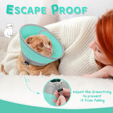 GoGoPaw Cat Cone Collar Soft to Stop Licking Adjustable Foldable SOLID GREEN LARGE