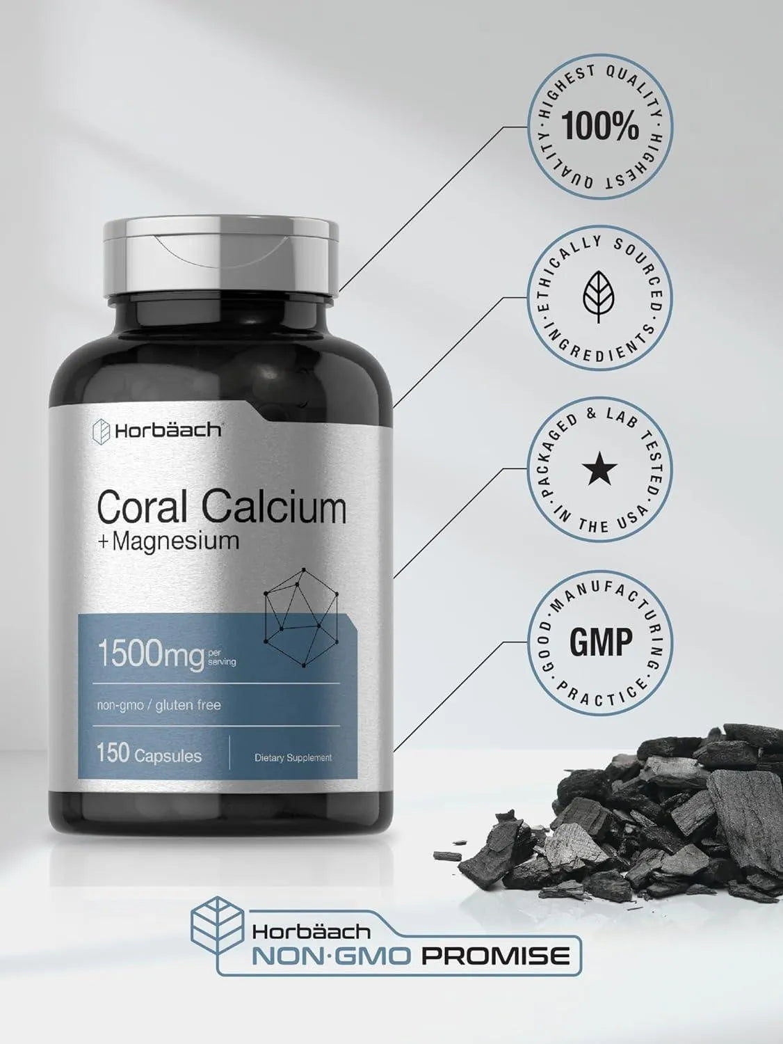 HORBAACH - Horbaach Coral Calcium Plus Magnesium 1500Mg. 150 Capsulas - The Red Vitamin MX - Suplementos Alimenticios - {{ shop.shopifyCountryName }}