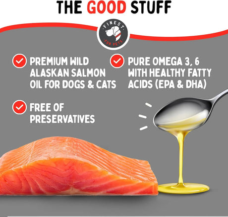 FINEST FOR PETS - Finest For Pets Wild Alaskan Salmon Oil Formula for Dogs & Cats 16 Fl.Oz. - The Red Vitamin MX - Aceite De Pescado Para Perros - {{ shop.shopifyCountryName }}