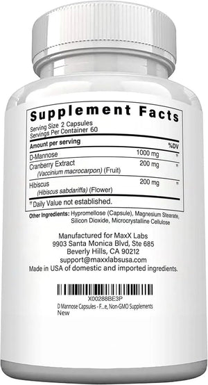 MAXX LABS - MaxX Labs D-Mannose Advanced Bladder Control 120 Capsulas - The Red Vitamin MX - Suplementos Alimenticios - {{ shop.shopifyCountryName }}