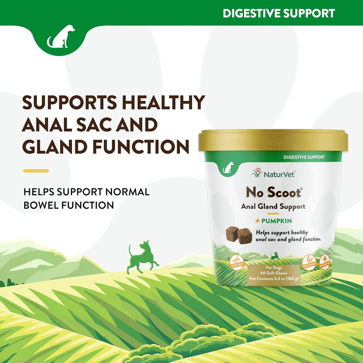 NaturVet No Scoot for Dogs 60 Masticables