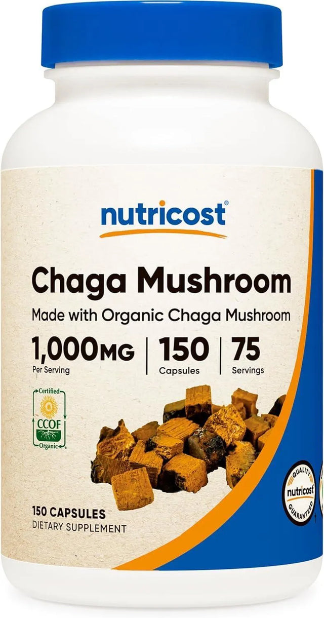 NUTRICOST - Nutricost Organic Chaga Mushroom 1000Mg. 150 Capsulas - The Red Vitamin MX - Suplementos Alimenticios - {{ shop.shopifyCountryName }}