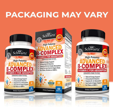 BIO SCHWARTZ - BioSchwartz Vitamin B Complex with Vitamin C 60 Capsulas - The Red Vitamin MX - Suplementos Alimenticios - {{ shop.shopifyCountryName }}