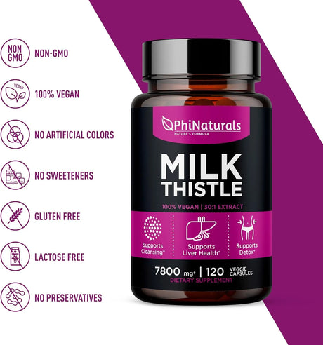 PHINATURALS - PhiNaturals Milk Thistle Extract 260Mg. 120 Capsulas - The Red Vitamin MX - Suplementos Alimenticios - {{ shop.shopifyCountryName }}