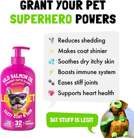 LEGITPET - LEGITPET Wild Alaskan Salmon Oil for Dogs & Cats 32 Fl.Oz. - The Red Vitamin MX - Aceite De Pescado Para Perros - {{ shop.shopifyCountryName }}