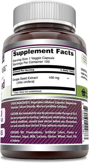 AMAZING FORMULAS - Amazing Formulas Grapeseed Extract 100Mg. 120 Capsulas - The Red Vitamin MX - Suplementos Alimenticios - {{ shop.shopifyCountryName }}