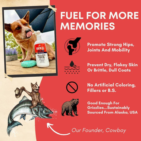 BACK 40 DOGS - Back 40 Dogs Wild Alaskan Fish Oil for Dogs 16 Fl.Oz. - The Red Vitamin MX - Aceite De Pescado Para Perros - {{ shop.shopifyCountryName }}