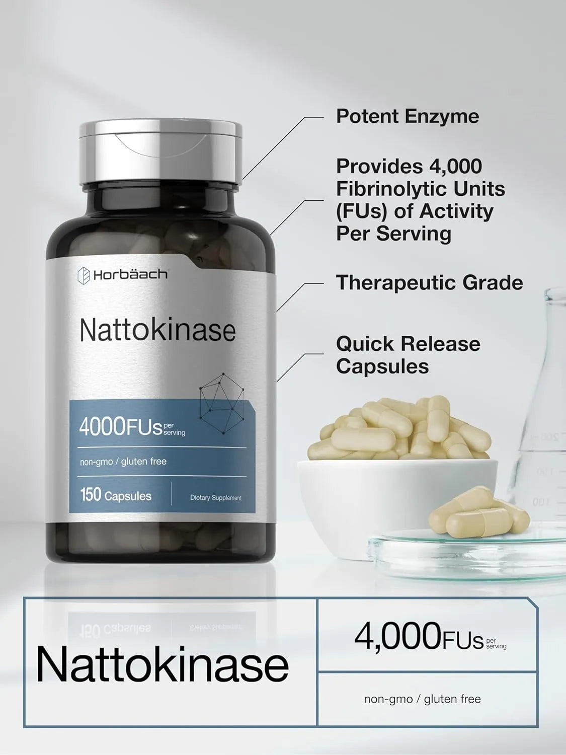 HORBAACH - Horbaach Nattokinase 4000 FU 150 Capsulas - The Red Vitamin MX - Suplementos Alimenticios - {{ shop.shopifyCountryName }}