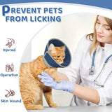 GoGoPaw Cat Cone Collar Soft to Stop Licking Adjustable Foldable SOLID BLUE SMALL