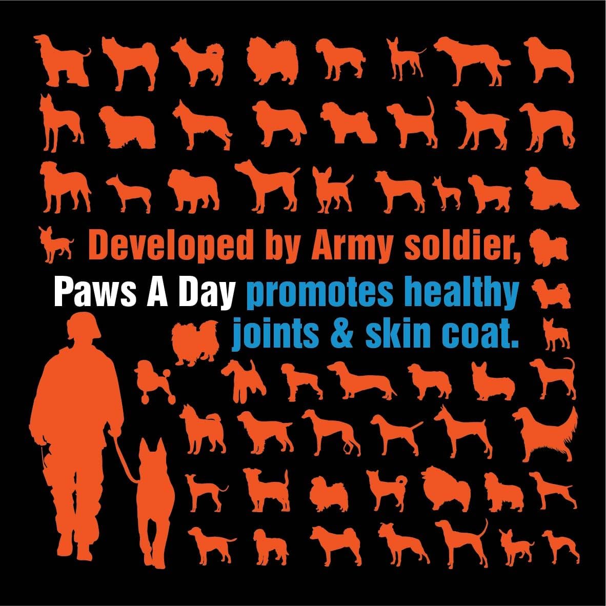 Paws A Day Glucosamine for Dogs Hip & Joint Supplement 60 Masticables