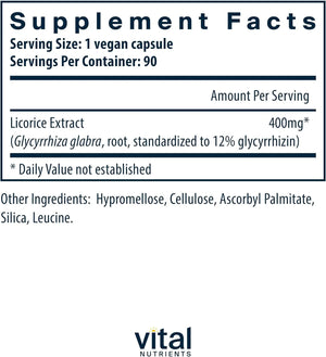 VITAL NUTRIENTS - Vital Nutrients Licorice Root 90 Capsulas - The Red Vitamin MX - Suplementos Alimenticios - {{ shop.shopifyCountryName }}
