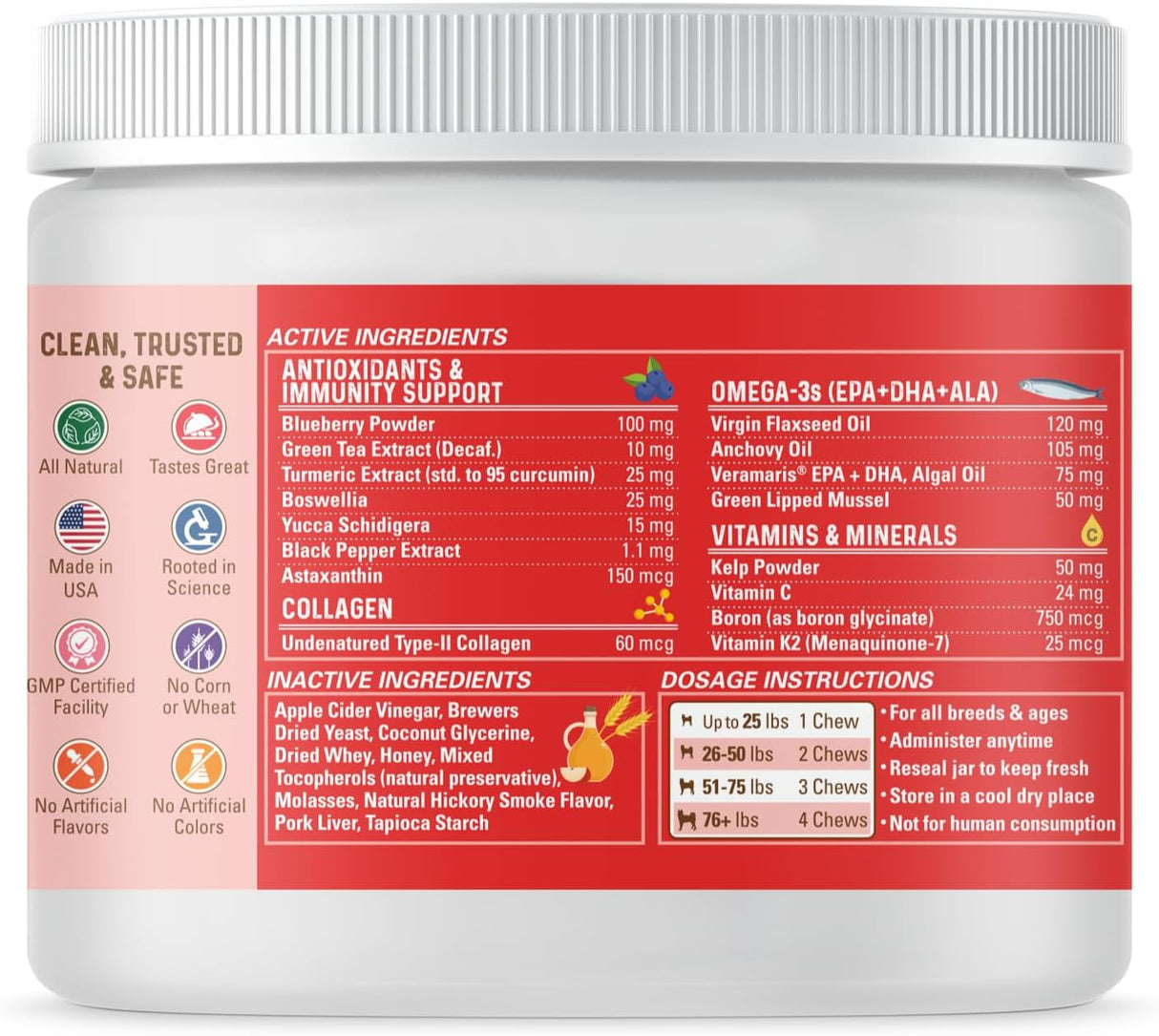 Bernie's Marvelous Mobility Daily Total Joint Support for Dogs 90 Masticables