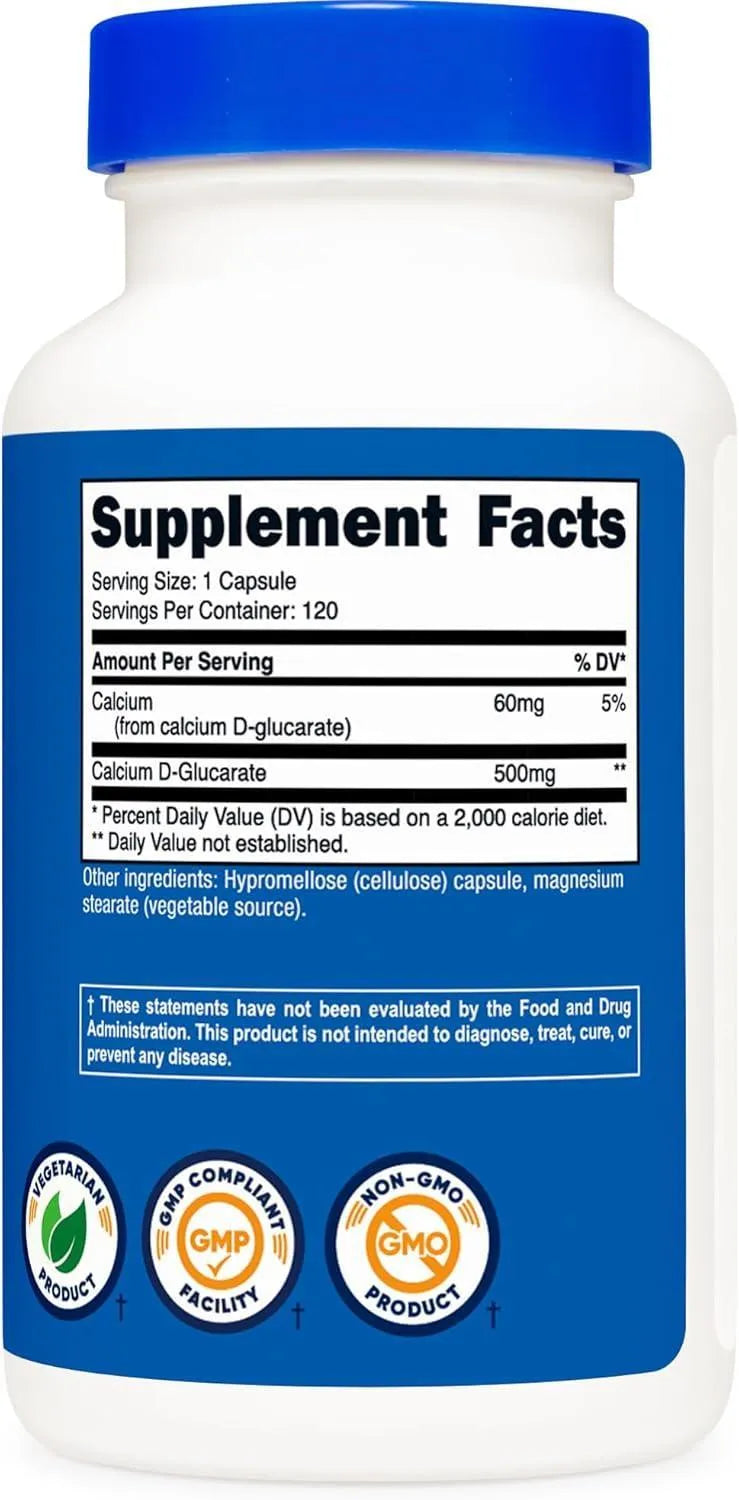 NUTRICOST - Nutricost Calcium D-Glucarate 500Mg. 120 Capsulas - The Red Vitamin MX - Suplementos Alimenticios - {{ shop.shopifyCountryName }}