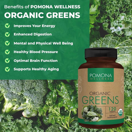 POMONA - Pomona Wellness Super Greens 120 Tabletas - The Red Vitamin MX - Suplementos Alimenticios - {{ shop.shopifyCountryName }}