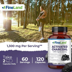 FINELAND - FineLand Activated Charcoal 1300Mg. 120 Capsulas - The Red Vitamin MX - Suplementos Alimenticios - {{ shop.shopifyCountryName }}