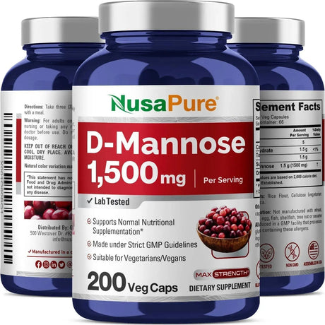 NUSAPURE - NusaPure D-Mannose 1500Mg. 200 Capsulas - The Red Vitamin MX - Suplementos Alimenticios - {{ shop.shopifyCountryName }}