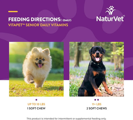 NATURVET - NaturVet VitaPet Senior Daily Vitamin Dog 120 Masticables - The Red Vitamin MX - Multivitamínicos Para Perros - {{ shop.shopifyCountryName }}