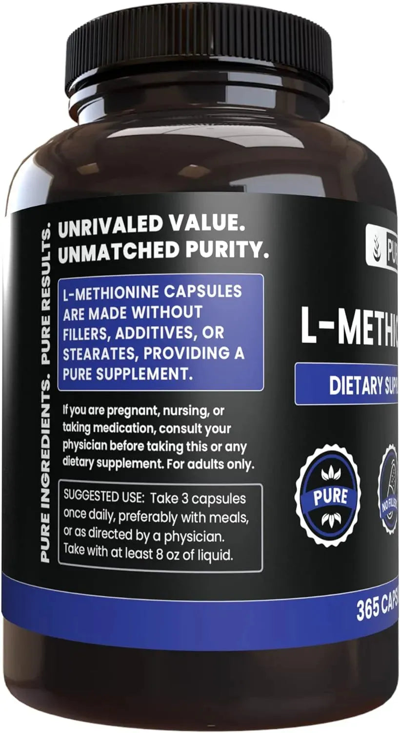 PURE ORIGINAL INGREDIENTS - Pure Original Ingredients L-Methionine 365 Capsulas - The Red Vitamin MX - Suplementos Alimenticios - {{ shop.shopifyCountryName }}