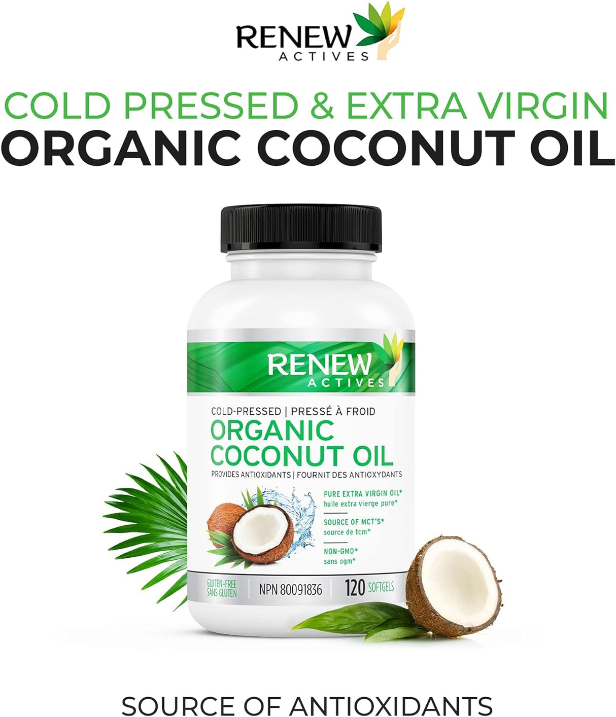 Renew Actives Coconut Oil 120 Capsulas Blandas