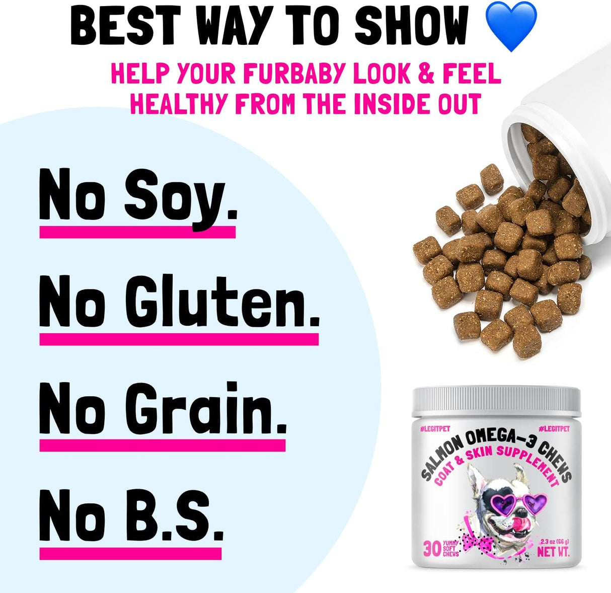 LEGITPET - LEGITPET Omega 3 Alaskan Salmon Oil Treats for Dogs 30 Masticables - The Red Vitamin MX - Aceite De Pescado Para Perros - {{ shop.shopifyCountryName }}